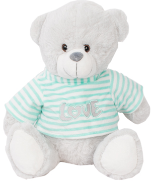Teddy Bear áo sọc love xanh