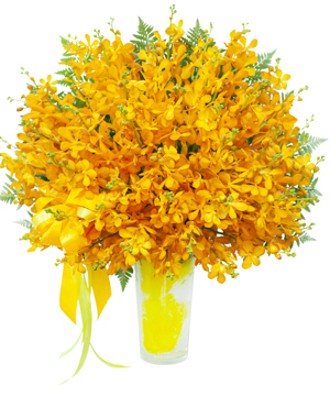 Yellow mokara vase